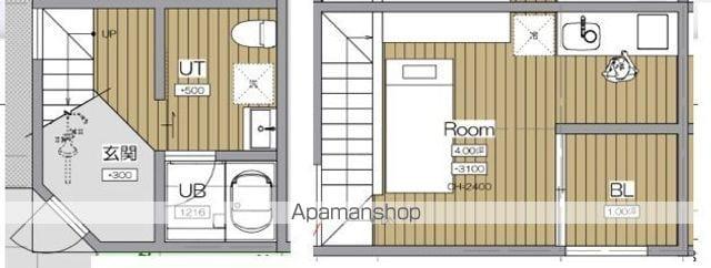 コートヤード(ワンルーム/2階)の間取り写真