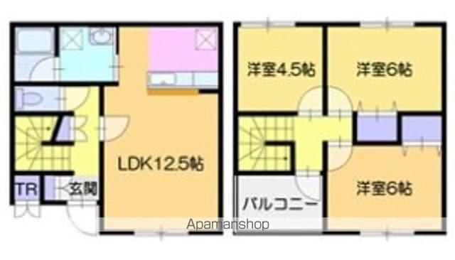 クラージュ平和Ⅱ(3LDK/1階)の間取り写真