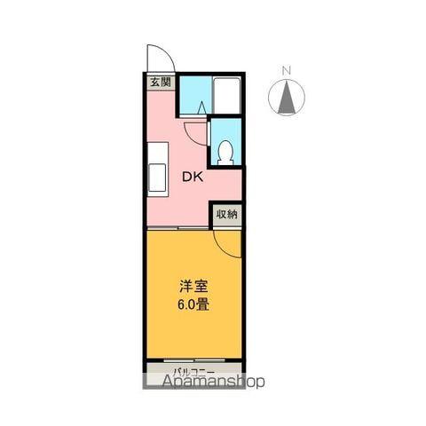 サンパレス宝町C棟(1K/1階)の間取り写真