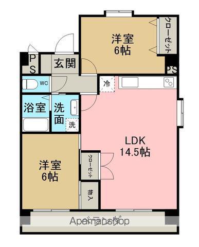 クレール東海(2LDK/2階)の間取り写真