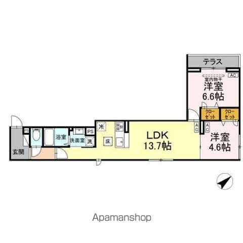 セレスティア江戸川III(2LDK/1階)の間取り写真