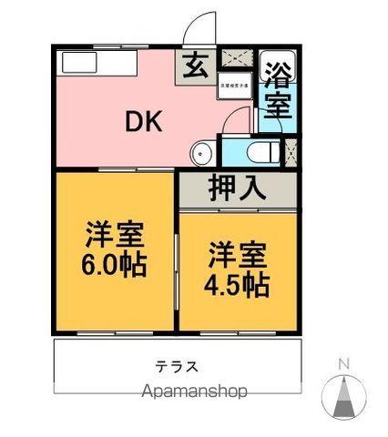 コーポ65(2DK/1階)の間取り写真