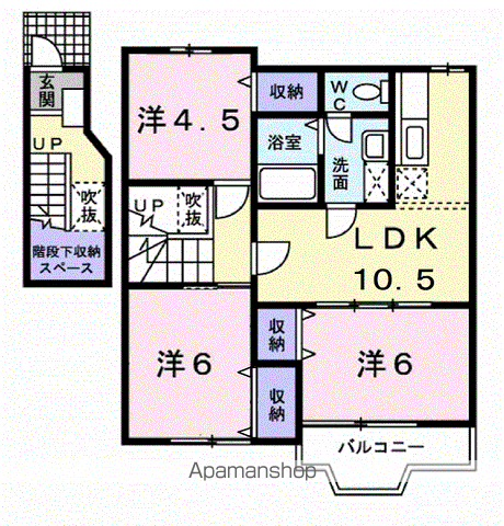 ソレアード・プラーサⅡ(3LDK/2階)の間取り写真