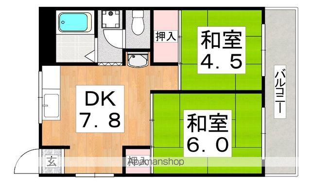 サニーコーポ(2DK/3階)の間取り写真
