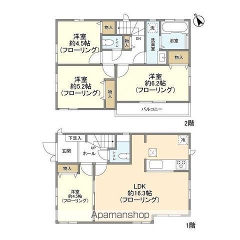 南武線 谷保駅 徒歩5分 2階建 築4年(4LDK)の間取り写真