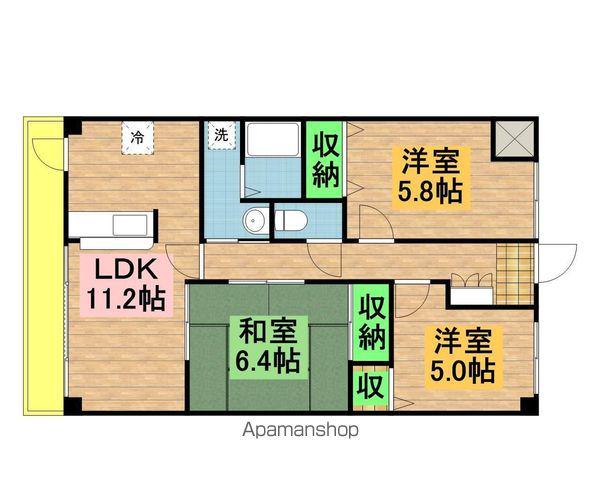 INSURANCE BLDG.ⅩⅦ(3LDK/2階)の間取り写真