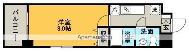 シティ西新ABCD棟(1DK/1階)の間取り写真