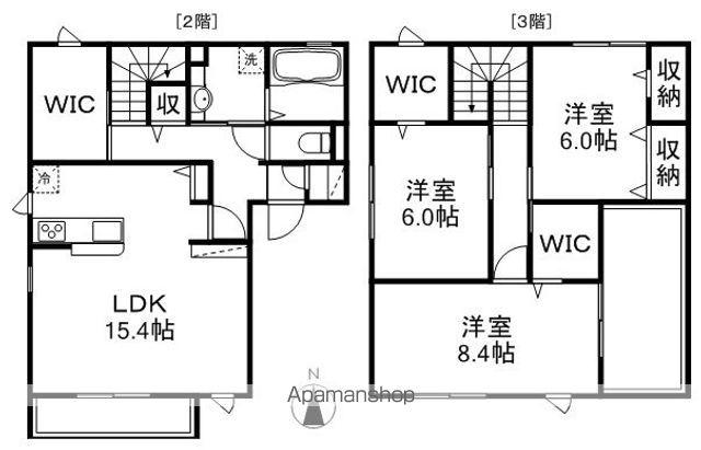 セジュール・リラB棟(3SLDK/2階)の間取り写真