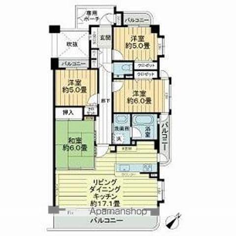 ライオンズヒルズ半田白山町壱番館(4LDK/3階)の間取り写真