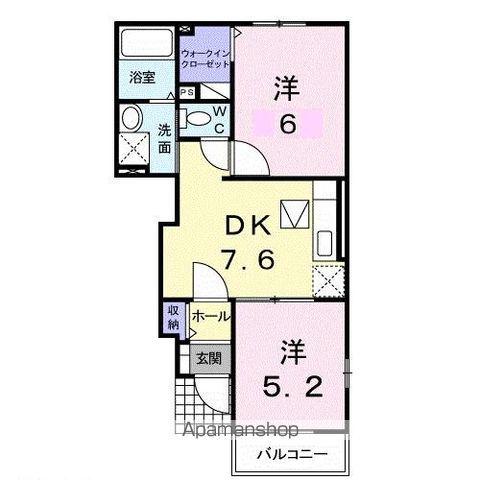 エテルノグランツⅣ(2DK/1階)の間取り写真