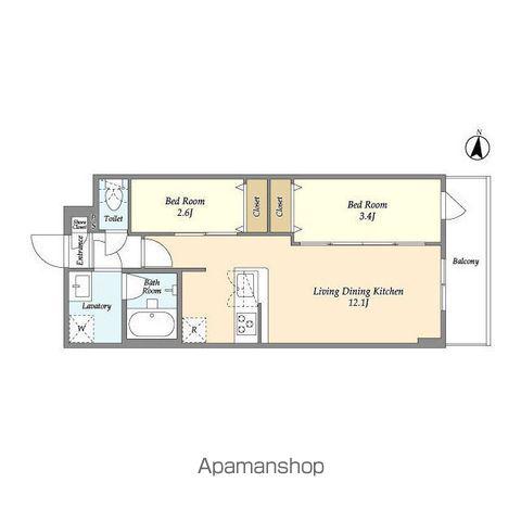 アルファコート梅島(2LDK/2階)の間取り写真