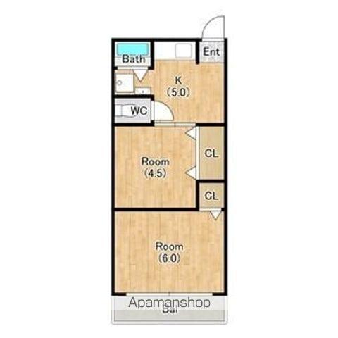 メゾンモンペール(2K/1階)の間取り写真