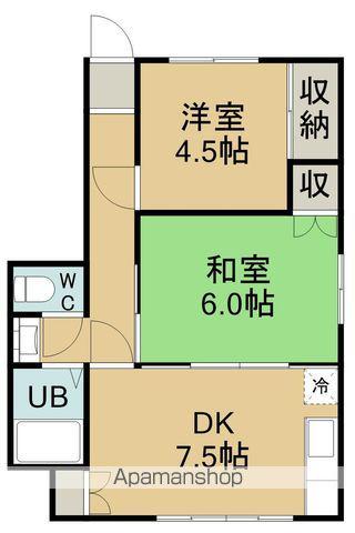 ルグラン亀田本町(2DK/2階)の間取り写真