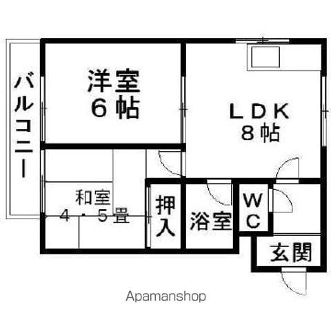 ロイヤルハイツ杉田(2DK/2階)の間取り写真
