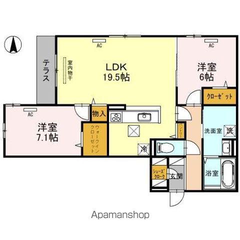 スペチアーレ墨江(2LDK/1階)の間取り写真