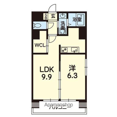 ドノーレ銀座通(1LDK/7階)の間取り写真