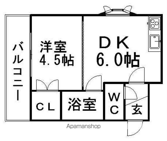コーポHS東札幌(1DK/3階)の間取り写真