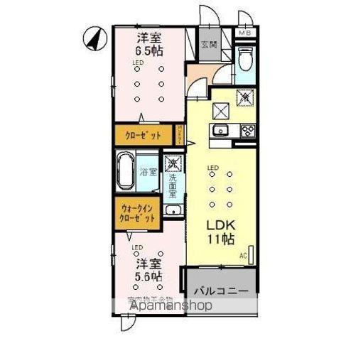 ソレイユガーデン(2LDK/1階)の間取り写真