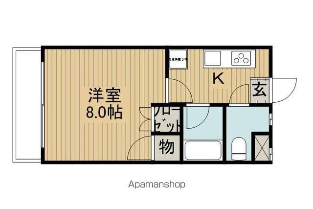ビューフナト(1K/1階)の間取り写真