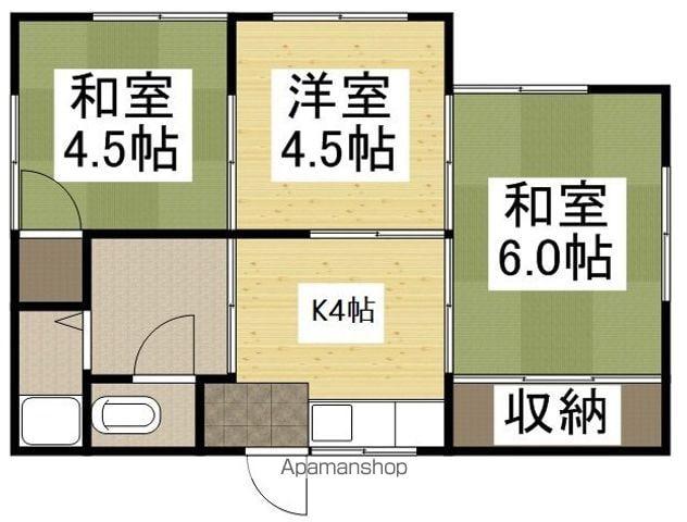 岡山電軌清輝橋線 清輝橋駅 徒歩40分 1階建 築46年(3K)の間取り写真