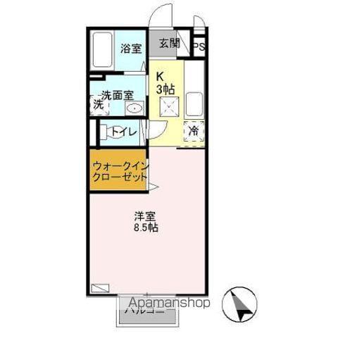 グランドール(1K/1階)の間取り写真