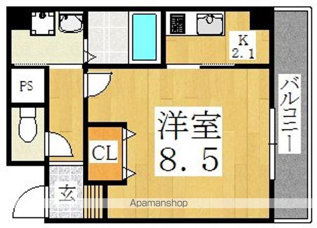 クレセントコート(1K/3階)の間取り写真