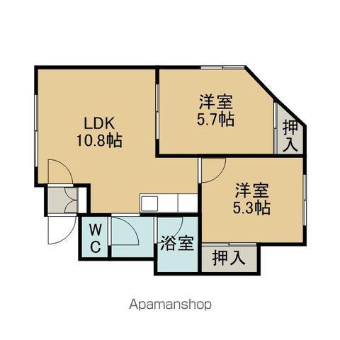 エスパシオ昴(2LDK/3階)の間取り写真
