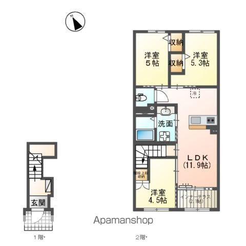 SERENO(3LDK/2階)の間取り写真