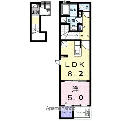 アルメール(1DK/2階)の間取り写真