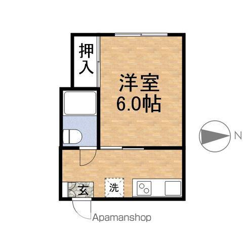 ハッピーハウス(1K/2階)の間取り写真