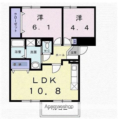 リヴィエール宮本Ⅰ(2LDK/2階)の間取り写真