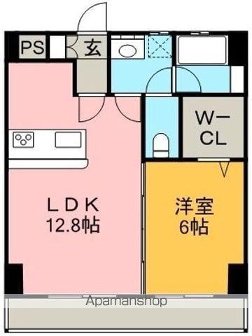 グランドパイン ドゥ(1LDK/6階)の間取り写真
