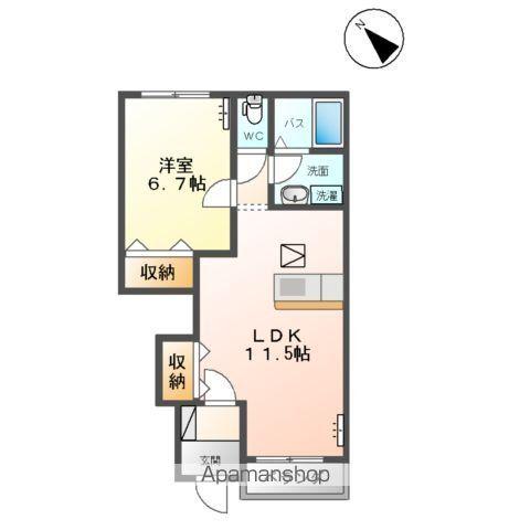 トイズ ガーデン(1LDK/1階)の間取り写真
