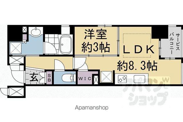 ソルティア京都四条堀川(1LDK/6階)の間取り写真