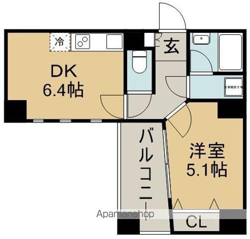 デュオ・スカーラ阿佐ヶ谷2(1DK/4階)の間取り写真