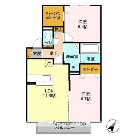 ルミエール(2LDK/2階)の間取り写真