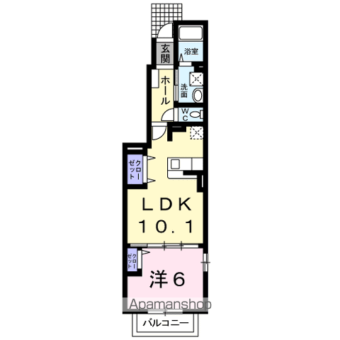 つくばエクスプレス 八潮駅 徒歩26分 2階建 築14年(1LDK/1階)の間取り写真