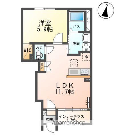 リバレイン南川(1LDK/1階)の間取り写真
