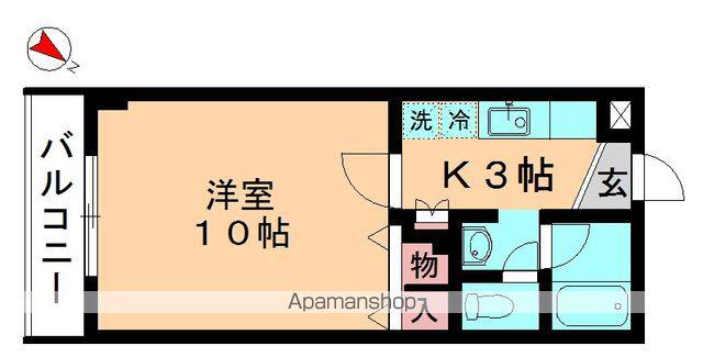 ルシェル穴川(1K/2階)の間取り写真