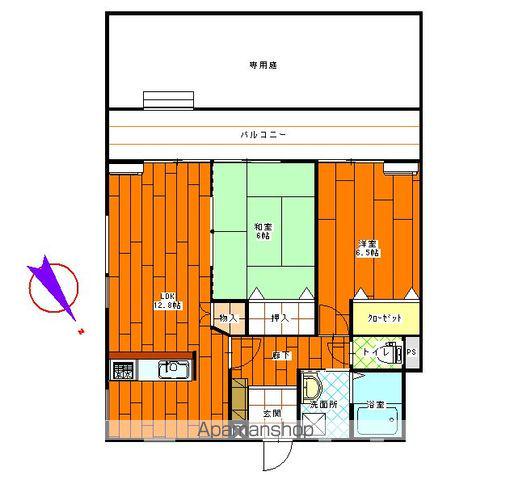 メゾン甲斐(2LDK/1階)の間取り写真