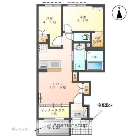 GLANZ -グランツ-(2LDK/1階)の間取り写真