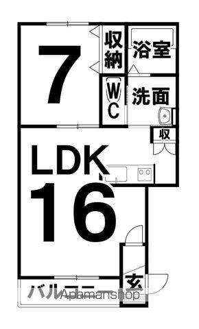 西16南28MS 南棟(1LDK/2階)の間取り写真
