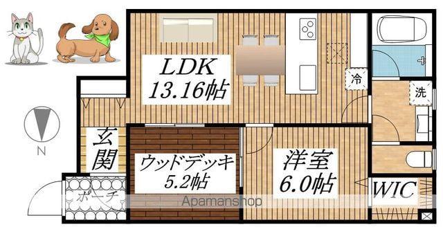 エコリビングステージ上北台北棟(1LDK/1階)の間取り写真