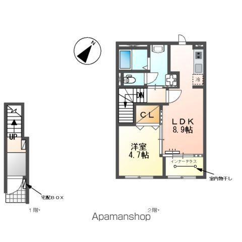 ラ・クレアージュ(1LDK/2階)の間取り写真