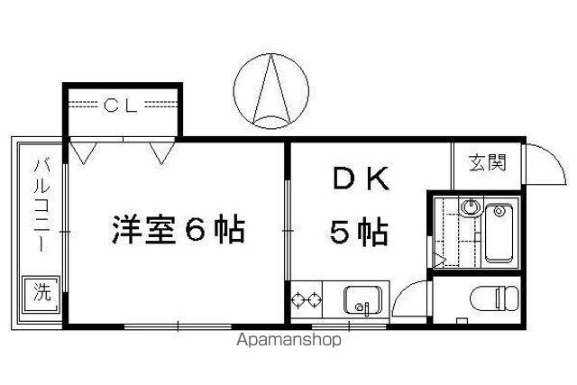 タマミハイツ(1DK/5階)の間取り写真