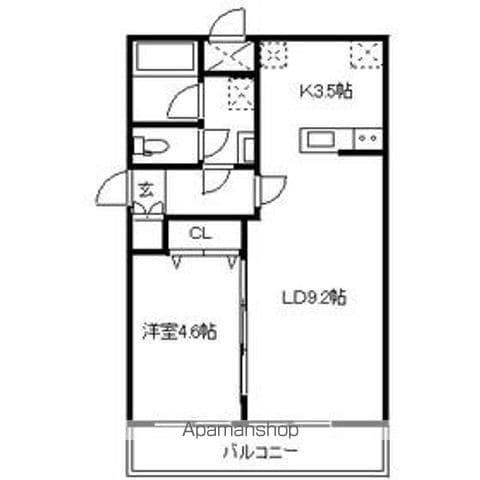 レガーロ旭町(1LDK/2階)の間取り写真