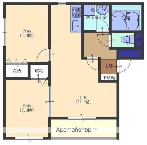 マンション フィオーレ(2LDK/2階)の間取り写真