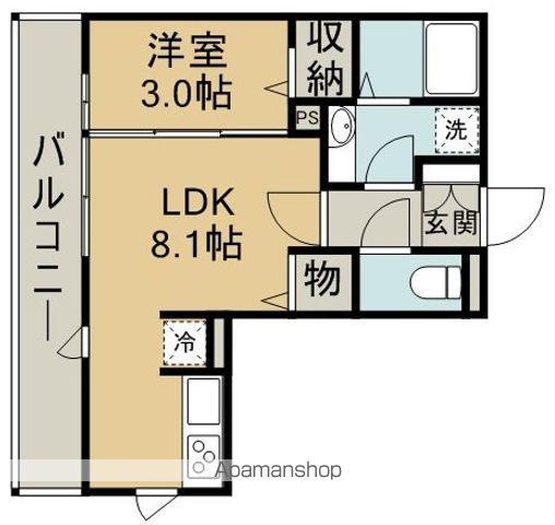 ヴィラージュ(1LDK/3階)の間取り写真