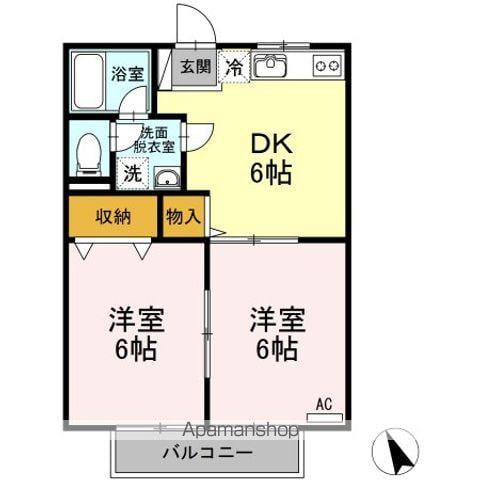 ドリームみずほ B棟(2DK/2階)の間取り写真