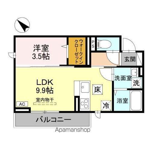 CLASSEUM幸西IV(1LDK/1階)の間取り写真
